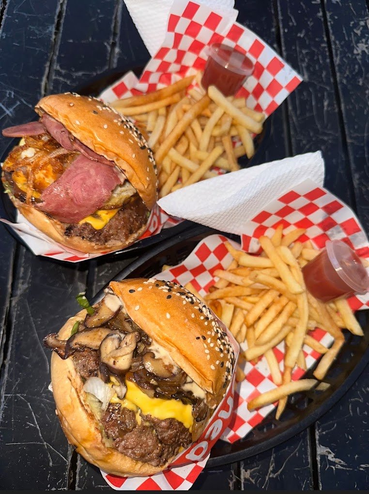 Burger and fries